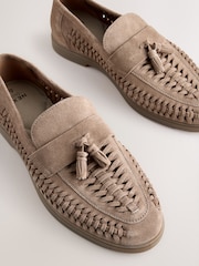 Stone Suede Weave Tassel Loafers - Image 3 of 5