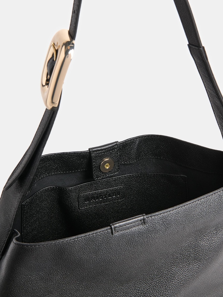 Whistles Black Mabel Buckle Detail Tote Bag - Image 5 of 5