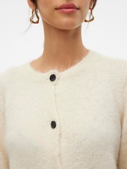VERO MODA Cream Long Sleeve Round Neck Cardigan - Image 4 of 4