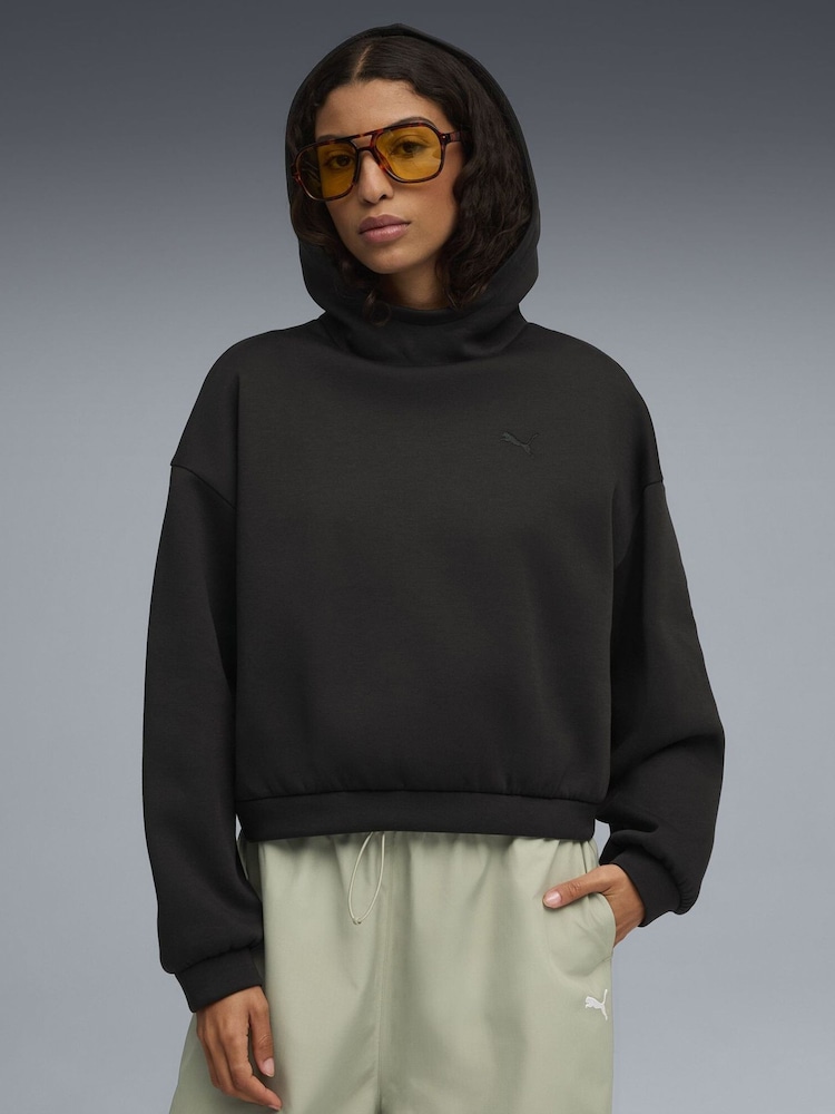 Puma Black Wardrobe Essentials Womens Oversized Hoodie - Image 1 of 5 Puma Black Wardrobe Essentials Womens Oversized Hoodie - Image 1 of 5