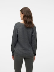 VERO MODA Grey Soft Touch V-Neck Knitted Jumper - Image 2 of 4