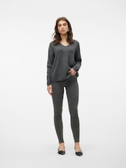 VERO MODA Grey Soft Touch V-Neck Knitted Jumper - Image 3 of 4