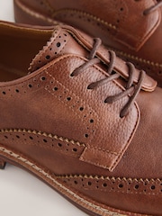 Tan Brown Comfort Wedge Derby Shoes - Image 4 of 6