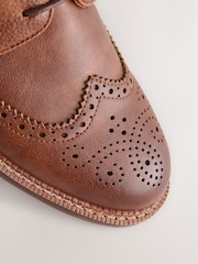 Tan Brown Comfort Wedge Derby Shoes - Image 5 of 6