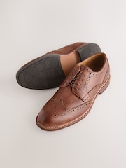 Tan Brown Comfort Wedge Derby Shoes - Image 6 of 6