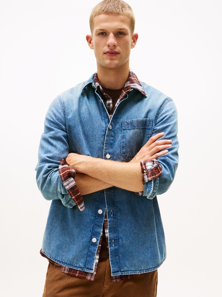 Tommy Jeans Blue Denim Shirt - Image 1 of 5
