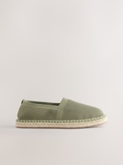 Khaki Green Comfort Stretch Knit Espadrilles - Image 4 of 7