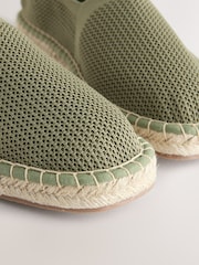 Khaki Green Comfort Stretch Knit Espadrilles - Image 5 of 7