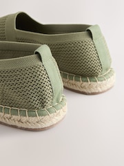 Khaki Green Comfort Stretch Knit Espadrilles - Image 6 of 7