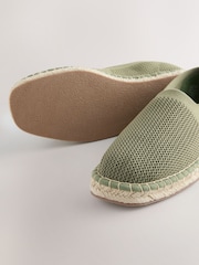 Khaki Green Comfort Stretch Knit Espadrilles - Image 7 of 7