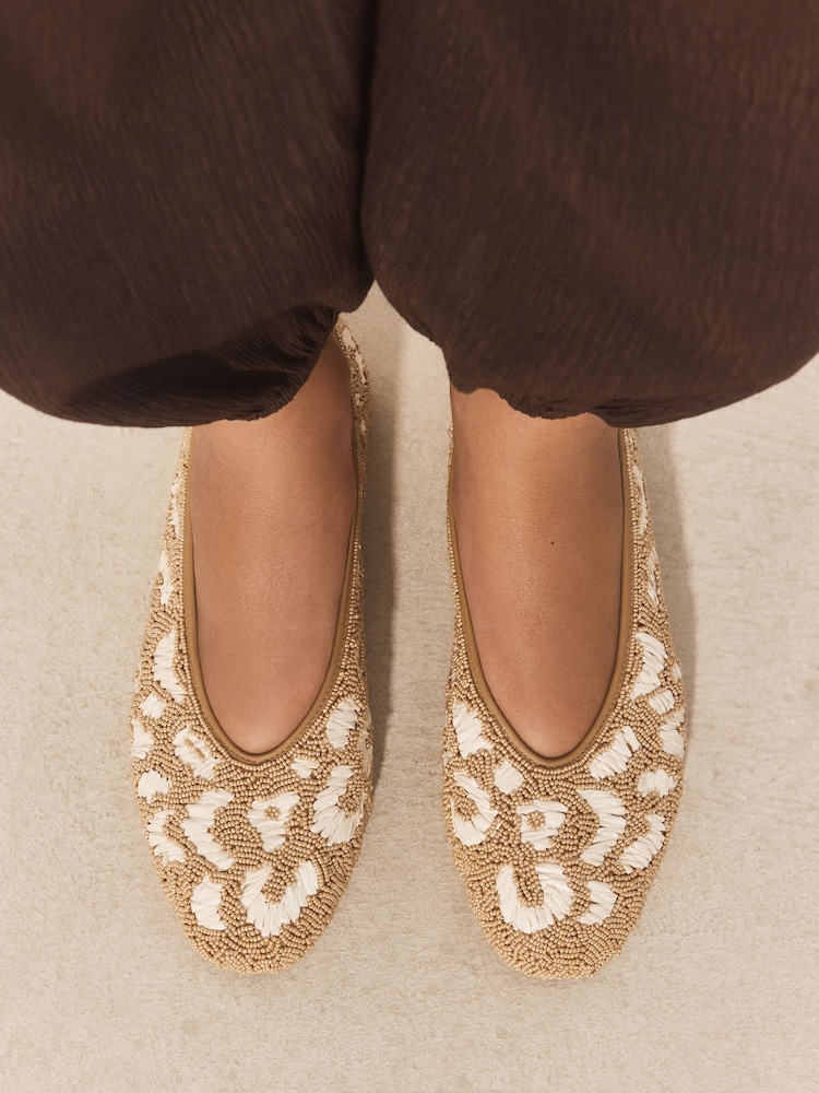 Leopard N.Premium Hand Beaded Ballet Flats - Image 1 of 5