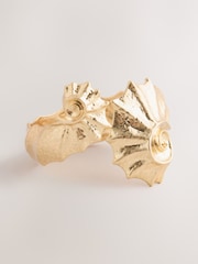 Gold Tone Shell Hinge Bangle - Image 4 of 5