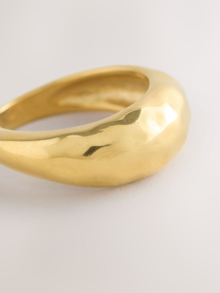 Gold Tone Stainless Steel Waterproof Domed Ring - Image 6 of 6