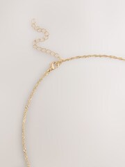 لون ذهبي - Shell Pendant Long Necklace - Image 3 of 3
