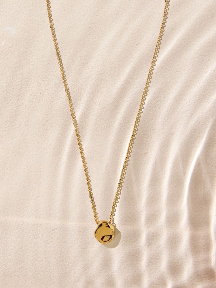 Goldfarben - Wasserdichte Edelstahl-Pebble-Halskette - Bild 1 von 4