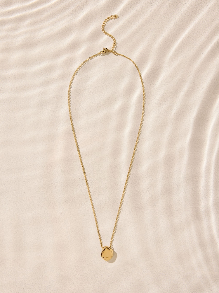 Goldfarben - Wasserdichte Edelstahl-Pebble-Halskette - Bild 2 von 4