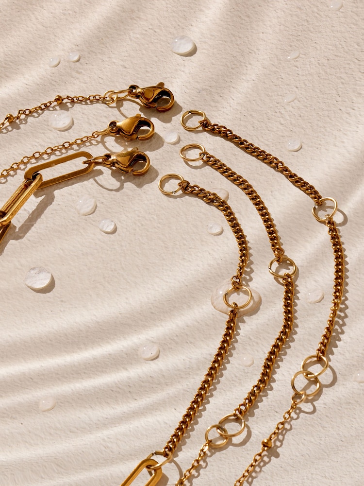 Gold Tone Stainless Steel Waterproof 3 Layer Pendant Necklace - Image 7 of 7 Gold Tone Stainless Steel Waterproof 3 Layer Pendant Necklace - Image 7 of 7