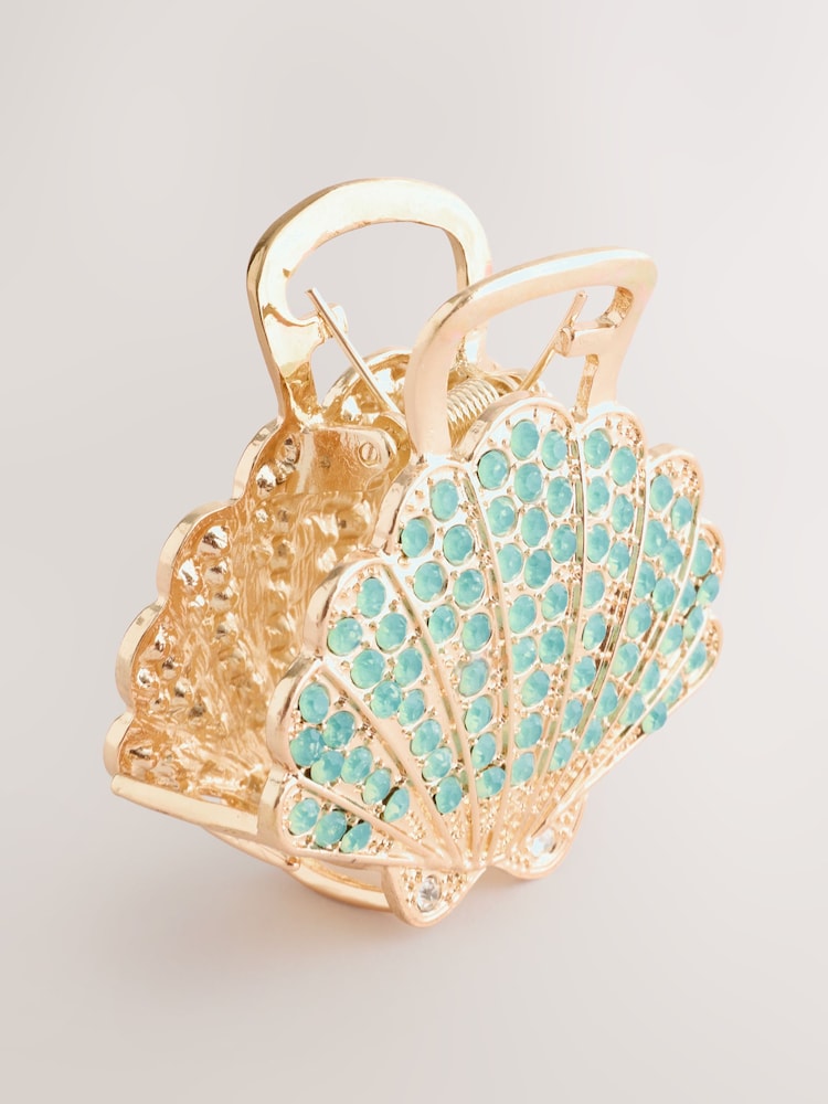 Verde - Sparkle Shell Claw Clip - Imaginea 1 din 3