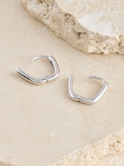 스털링 실버 - 직사각형 후프 귀걸이 - 3의 이미지 3