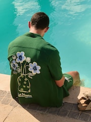 Green Back Print Short Sleeve Shirts - Image 5 of 9