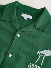 Green Back Print Short Sleeve Shirts - Image 8 of 9