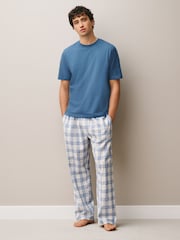 Blue Eid Check Short Sleeve Pyjamas Set - Image 1 of 6
