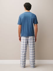 Blue Eid Check Short Sleeve Pyjamas Set - Image 3 of 6