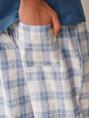 Blue Eid Check Short Sleeve Pyjamas Set - Image 6 of 6