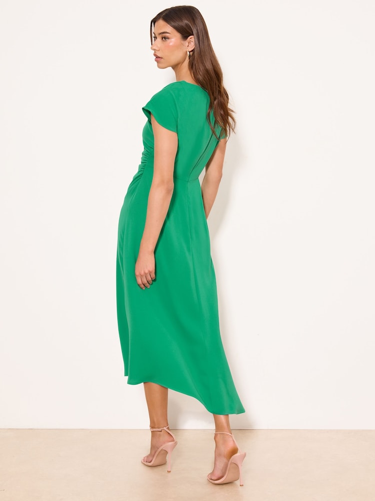 Lipsy Short Sleeve Ruched Split Midi Dress - Imagen 5 de 5