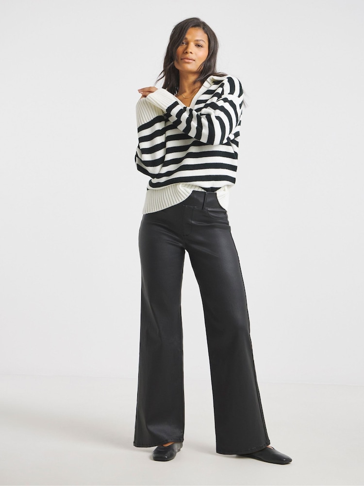 Simply Be Coated Wide Leg Jeggings - Bild 1 von 4