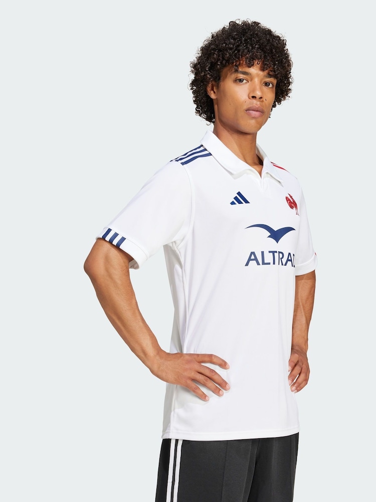adidas White France Rugby Away Football Shirt - Image 1 of 5 adidas White France Rugby Away Football Shirt - Image 1 of 5