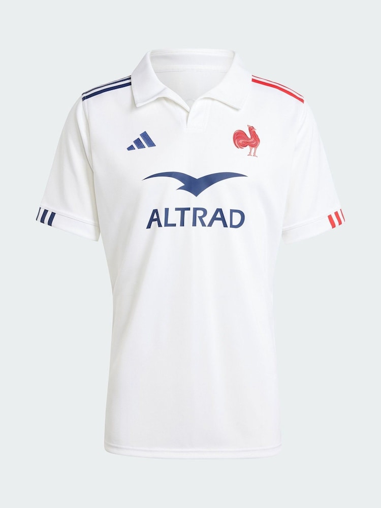 adidas White France Rugby Away Football Shirt - Image 5 of 5 adidas White France Rugby Away Football Shirt - Image 5 of 5