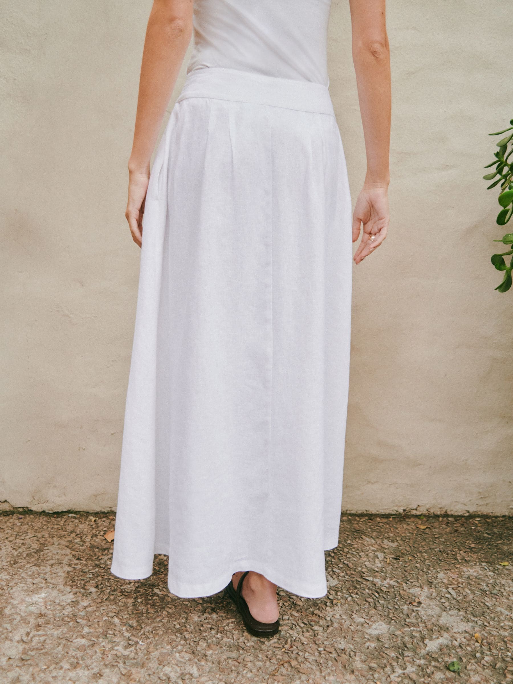 Buy White N. Premium Linen Midi Skirt from Next USA