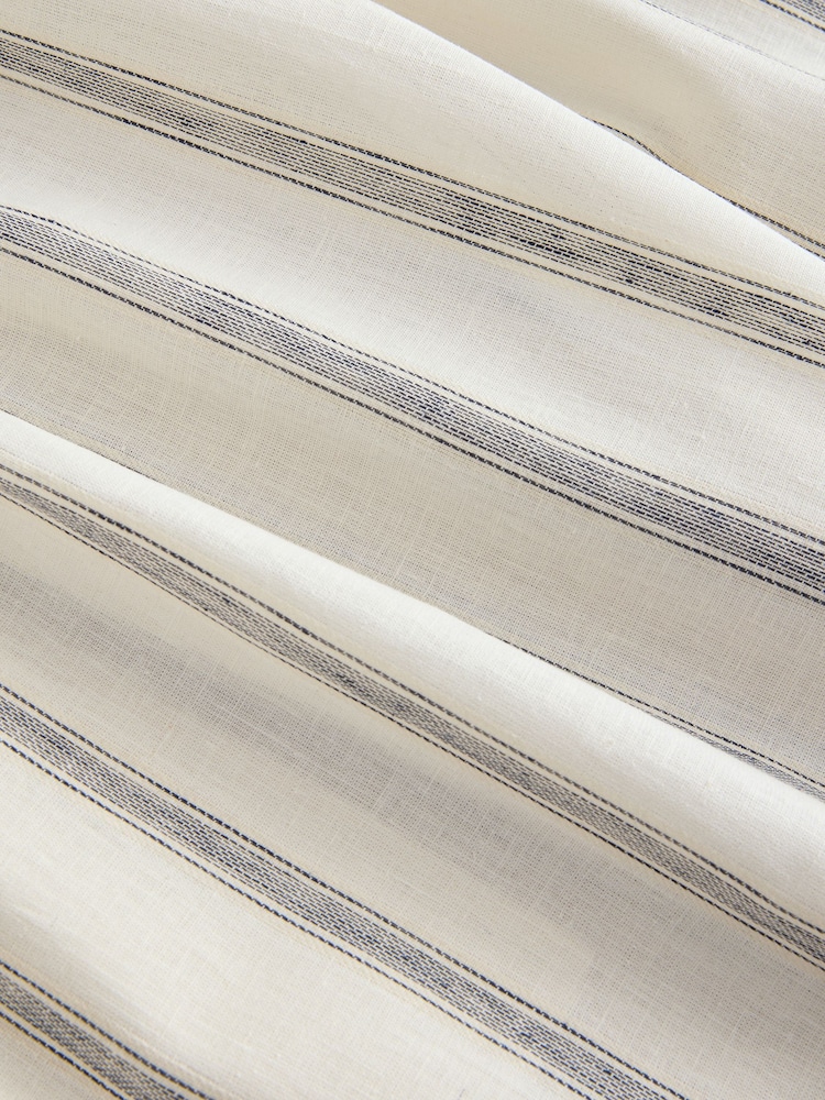 Ecru/Navy Stripe N. Premium Linen Cotton Blend Maxi Skirt - Image 2 of 3