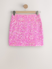 Pink Sequin Mini Skirt - Image 1 of 3
