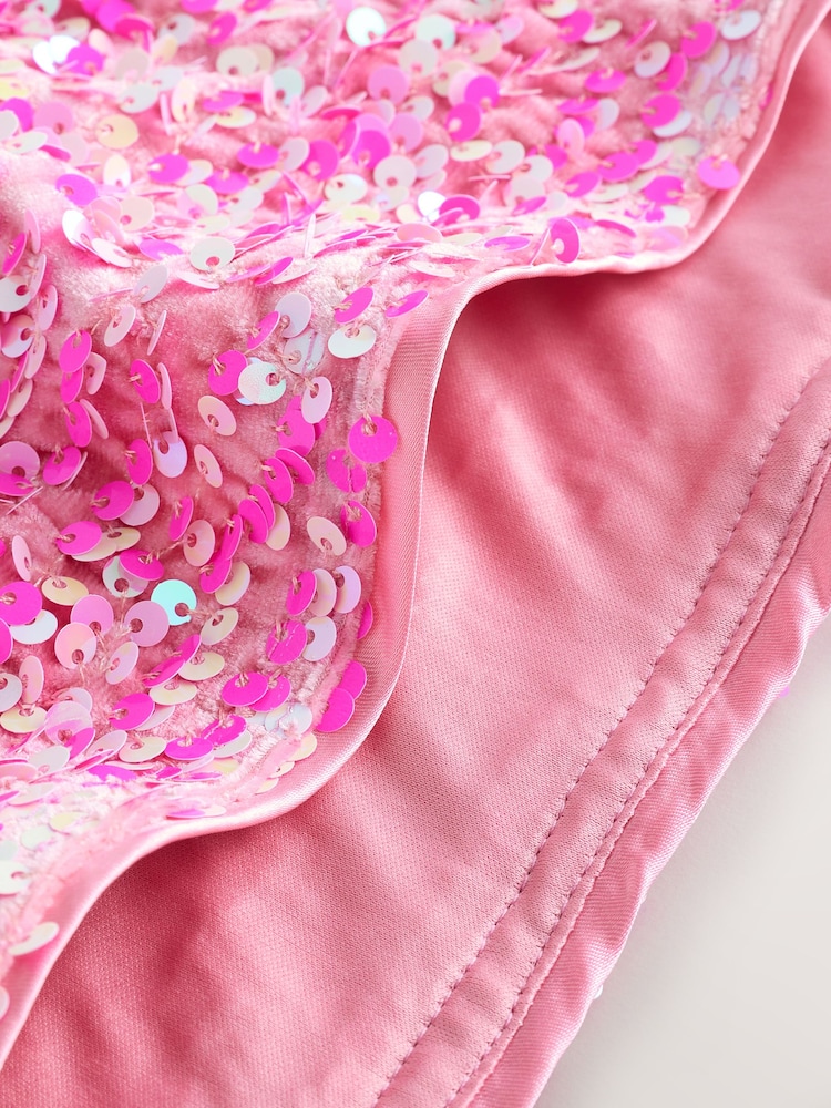 Pink Sequin Mini Skirt - Image 8 of 8