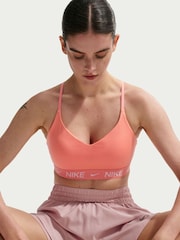 Purpurinis palaimos koralas - Nike Indy Light Support reguliuojamo aukščio sportinė liemenėlė - 4 paveikslėlis iš 5