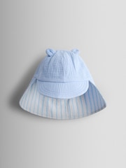 JoJo Maman Bébé Blue Cheesecloth Legionnaire Cap - Image 1 of 4