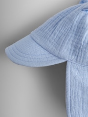 JoJo Maman Bébé Blue Cheesecloth Legionnaire Cap - Image 3 of 4