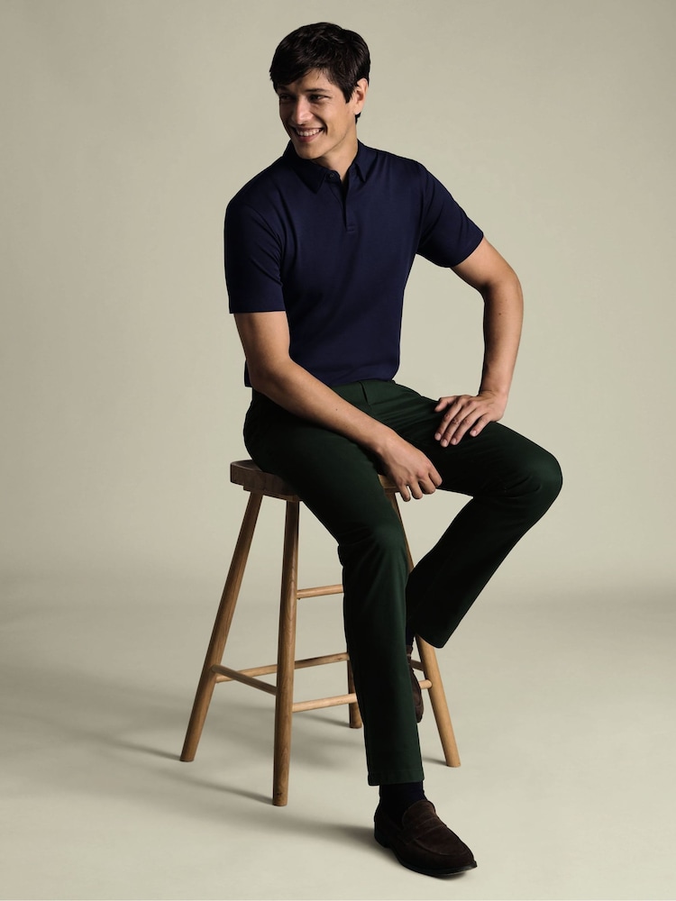 Charles Tyrwhitt Green Slim Fit Ultimate Non-Iron Chinos - Image 2 of 4