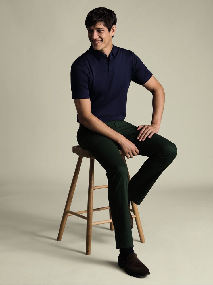 Charles Tyrwhitt Green Slim Fit Ultimate Non-Iron Chinos - Image 2 of 4 Charles Tyrwhitt Green Slim Fit Ultimate Non-Iron Chinos - Image 2 of 4