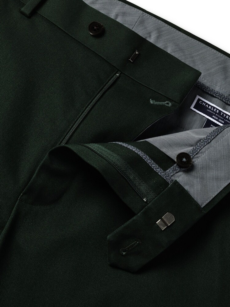Charles Tyrwhitt Green Slim Fit Ultimate Non-Iron Chinos - Image 4 of 4 Charles Tyrwhitt Green Slim Fit Ultimate Non-Iron Chinos - Image 4 of 4