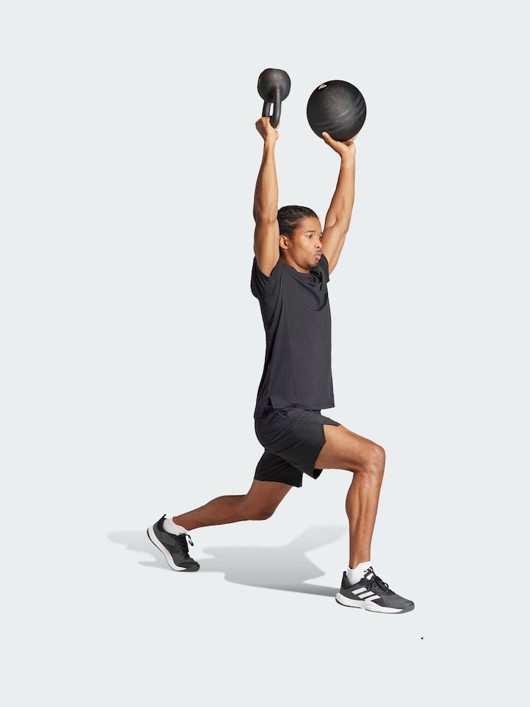 adidas Black Designed for Training Workout T-Shirt - Image 1 of 4