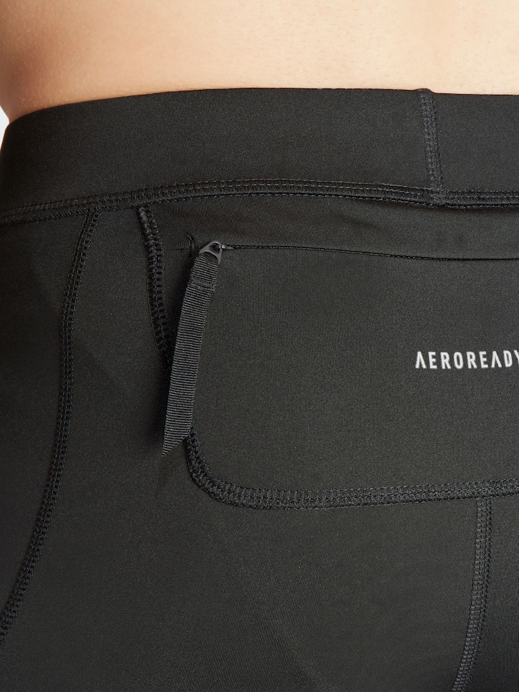 adidas Black Own the Run Short Tights - Image 2 of 6 adidas Black Own the Run Short Tights - Image 2 of 6