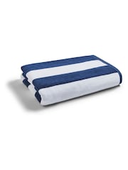 Christy Navy Cabana Velour Striped Beach Towel - Image 1 of 2