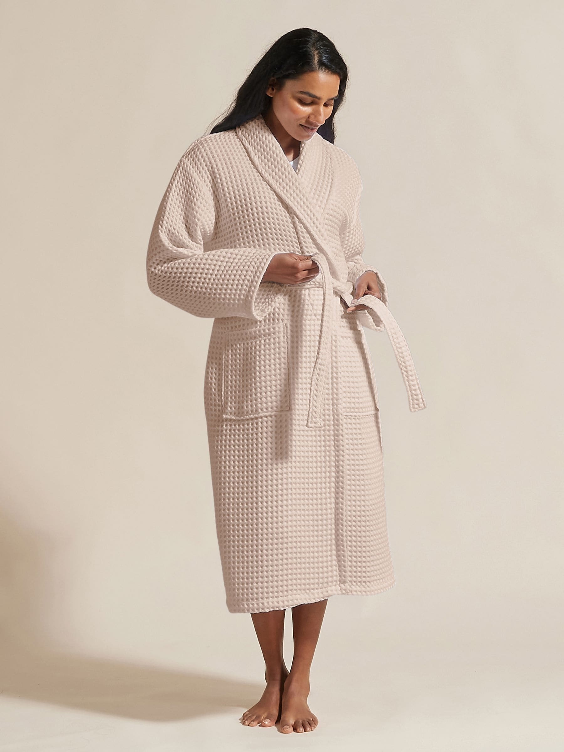 Christy Waffle Turkish Cotton Kimono Style Robe - Image 6