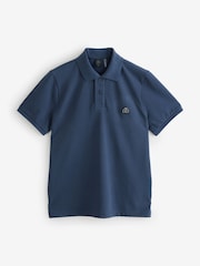 Moose Knuckles Blue Everett Short Sleeve Logo Polo Shirt - Image 4 of 5