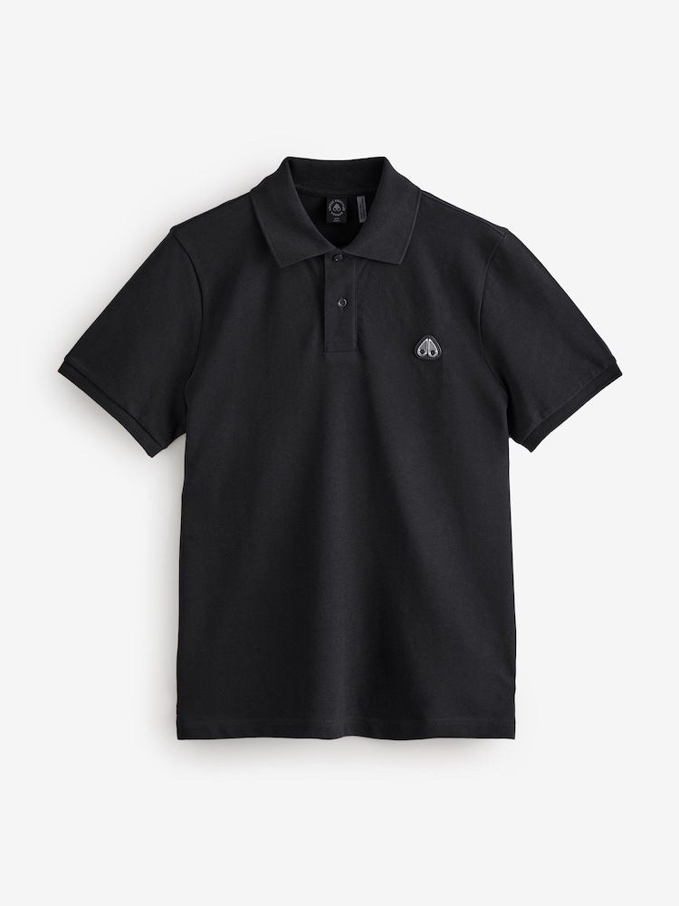 Moose Knuckles Black Everett Short Sleeve Logo Polo Shirt - Image 1 of 1 Moose Knuckles Black Everett Short Sleeve Logo Polo Shirt - Image 1 of 1