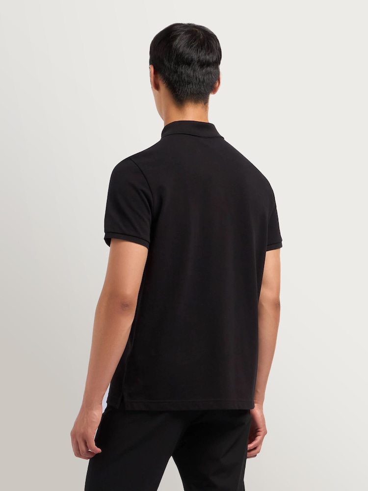 Moose Knuckles Black Everett Short Sleeve Logo Polo Shirt - Image 2 of 5 Moose Knuckles Black Everett Short Sleeve Logo Polo Shirt - Image 2 of 5