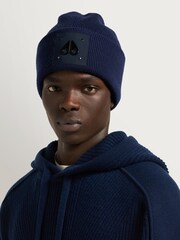 Moose Knuckles Blue Large Logo Beanie - Image 1 of 5